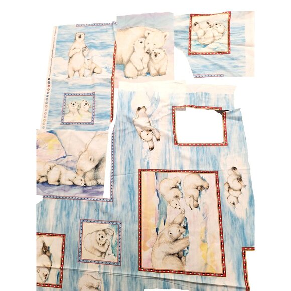 Polar Bear-Themed Cotton Fabric Quilt Squares Panel Bundle - Picture 16 of 16